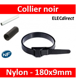 Ram - Collier de fixation nylon - noir - 180x9 - Fixation PRO - boîte de 100 - 59118