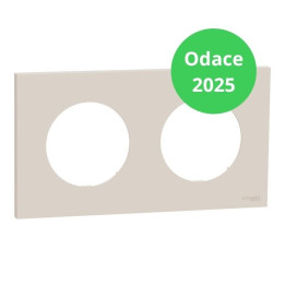 Schneider - Odace 2025 - plaque de finition 2 postes - Beige sable - Réf : S902704