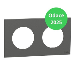 Schneider - Odace 2025 - plaque de finition 2 postes - Gris basalte - Réf : S904704