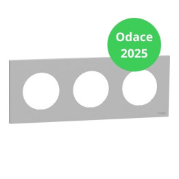 Schneider - Odace 2025 - plaque de finition 3 postes - Gris galet - Réf : S901706