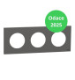 Schneider - Odace 2025 - Plaque de finition 3 postes - Gris basalte - Réf : S904706