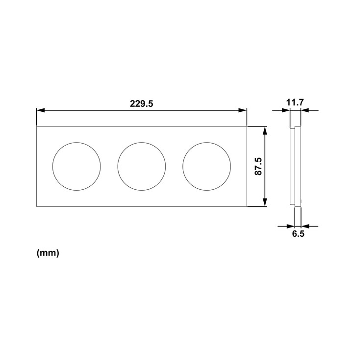 Schneider - Odace 2025 - plaque de finition 3 postes - Gris basalte - Réf : S904706