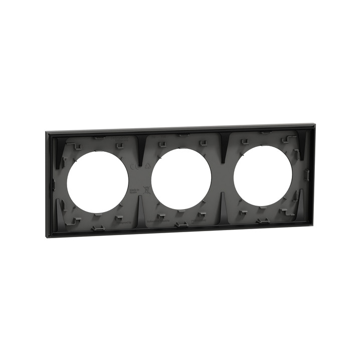 Schneider - Odace 2025 - plaque de finition 3 postes - Gris basalte - Réf : S904706