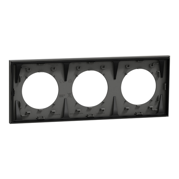 Schneider - Odace 2025 - plaque de finition 3 postes - Gris basalte - Réf : S904706
