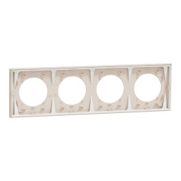 Schneider - Odace 2025 - plaque de finition 4 postes - Beige sable - Réf : S902708