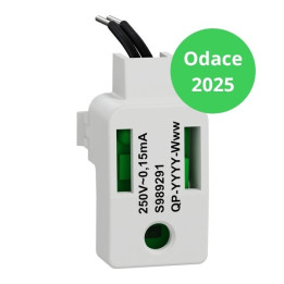 Schneider - Odace 2025 - LED verte 0,15mA 250V à câbler - lumineux/témoin - pour enjo à voyant - Réf : S989291