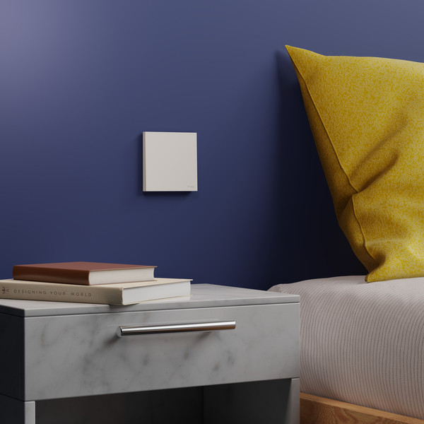 Schneider - Odace Intégral 2025 - Enjoliveur et plaque pour va et vient ou poussoir - Blanc craie - Réf : S929221