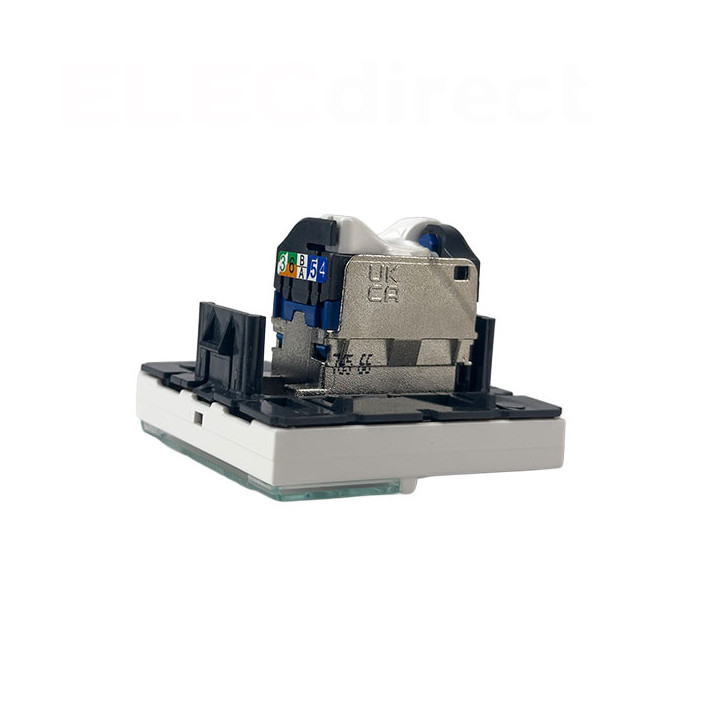 Legrand - Mosaic - Prise RJ 45 - Cat.6 - STP - Blindage métal - 2 modules - Blanc - Réf : 076566