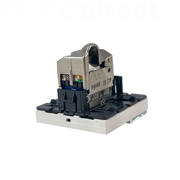 Legrand - Mosaic - Prise RJ 45 - Cat.6 - STP - Blindage métal - 2 modules - Blanc - Réf : 076566