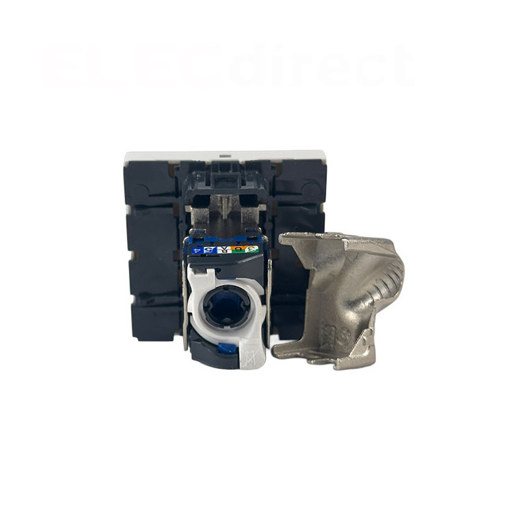 Legrand - Mosaic - Prise RJ 45 - Cat.6 - STP - Blindage métal - 2 modules - Blanc - Réf : 076566