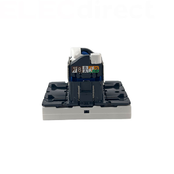 Legrand - Mosaic - Prise RJ 45 - Cat.6 - STP - Blindage métal - 2 modules - Blanc - Réf : 076566