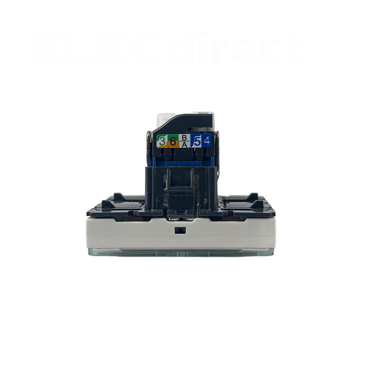 Legrand - Mosaic - Prise RJ 45 - Cat.6 - STP - Blindage métal - 2 modules - Blanc - Réf : 076566
