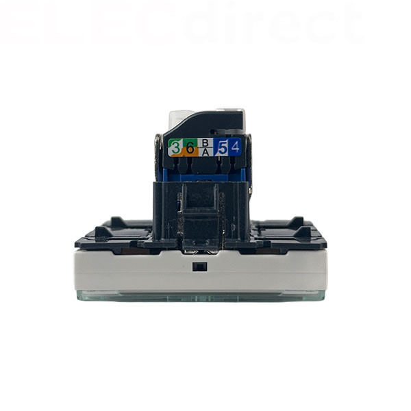 Legrand - Mosaic - Prise RJ 45 - Cat.6 - STP - Blindage métal - 2 modules - Blanc - Réf : 076566