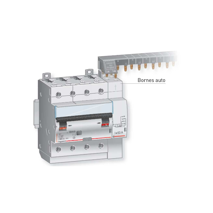 Legrand - Module de raccordement par peigne produit tête de groupe 4P + Peigne HX3 - 406301+405201