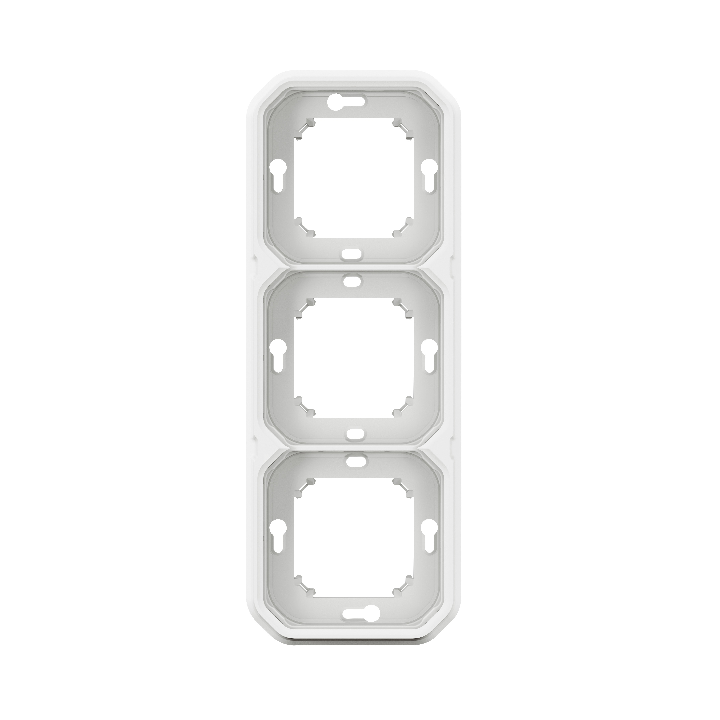 Legrand - Plexo L - Support plaque étanche - Encastré - 3 postes - Horizontal ou vertical - Blanc - Réf : 069698L