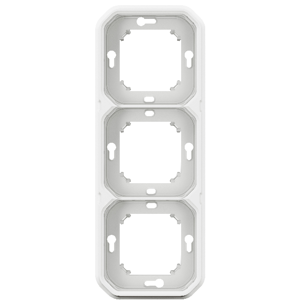 Legrand - Plexo L - Support plaque étanche - Encastré - 3 postes - Horizontal ou vertical - Blanc - Réf : 069698L