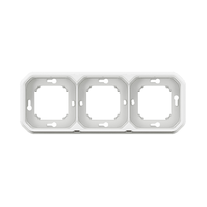 Legrand - Plexo L - Support plaque étanche - Encastré - 3 postes - Horizontal ou vertical - Blanc - Réf : 069698L