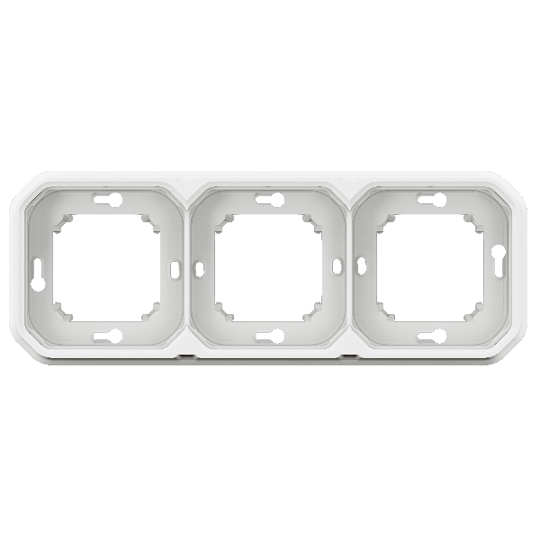 Legrand - Plexo L - Support plaque étanche - Encastré - 3 postes - Horizontal ou vertical - Blanc - Réf : 069698L