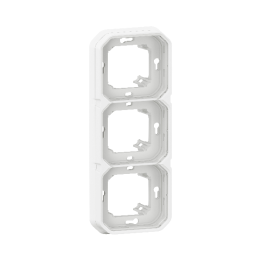 Legrand - Plexo L - Support plaque étanche - Encastré - 3 postes - Horizontal ou vertical - Blanc - Réf : 069698L