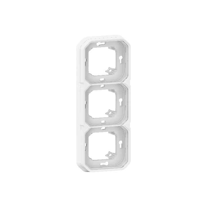 Legrand - Plexo L - Support plaque étanche - Encastré - 3 postes - Horizontal ou vertical - Blanc - Réf : 069698L
