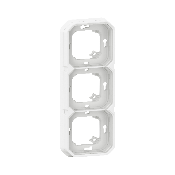 Legrand - Plexo L - Support plaque étanche - Encastré - 3 postes - Horizontal ou vertical - Blanc - Réf : 069698L