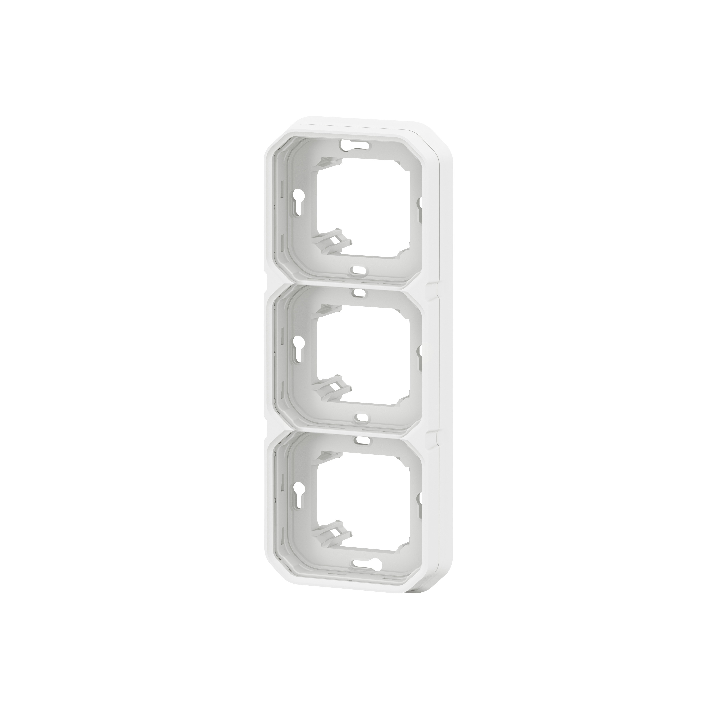 Legrand - Plexo L - Support plaque étanche - Encastré - 3 postes - Horizontal ou vertical - Blanc - Réf : 069698L