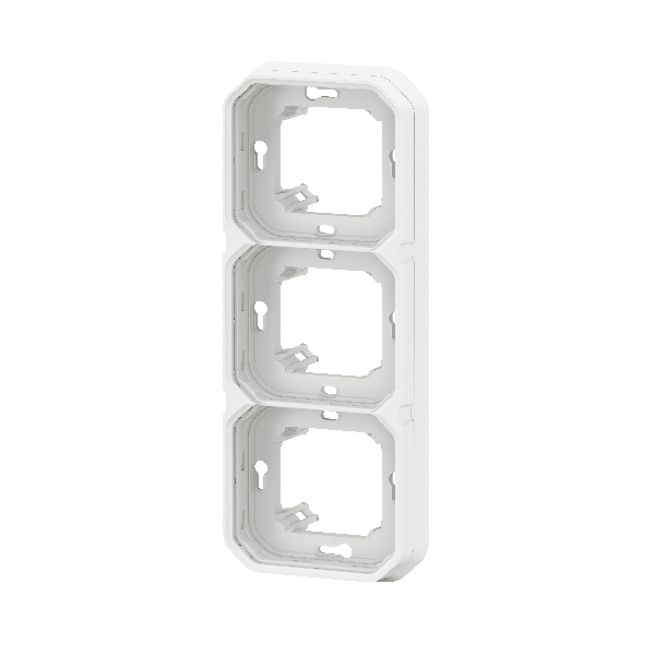 Legrand - Plexo L - Support plaque étanche - Encastré - 3 postes - Horizontal ou vertical - Blanc - Réf : 069698L