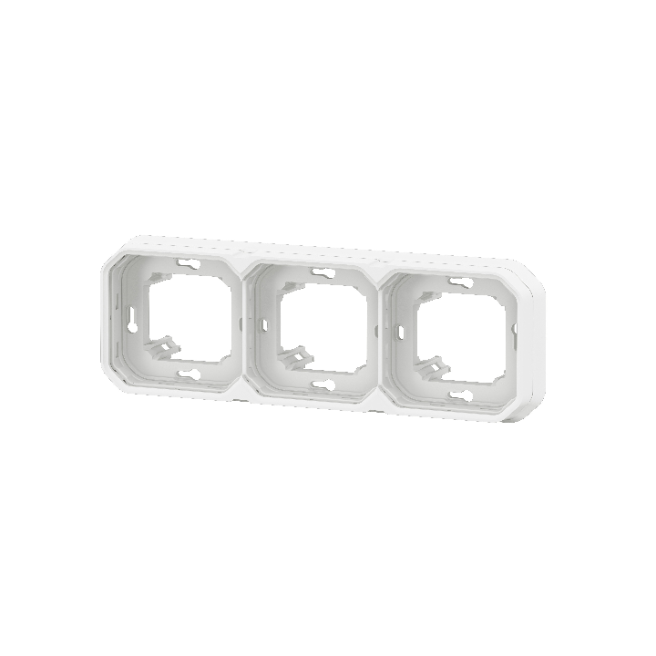 Legrand - Plexo L - Support plaque étanche - Encastré - 3 postes - Horizontal ou vertical - Blanc - Réf : 069698L