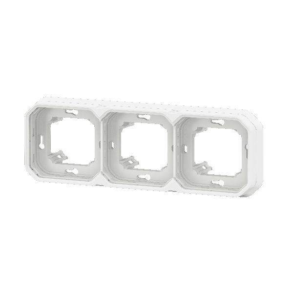 Legrand - Plexo L - Support plaque étanche - Encastré - 3 postes - Horizontal ou vertical - Blanc - Réf : 069698L