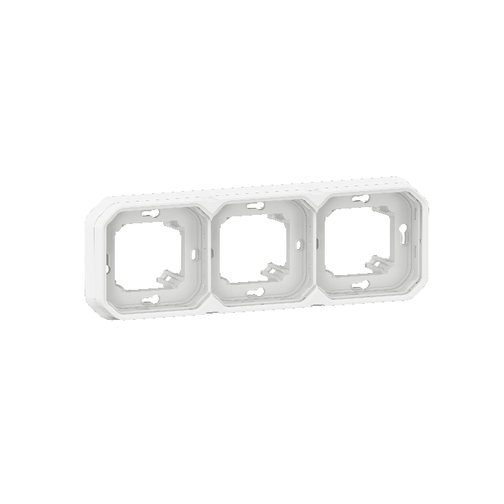 Legrand - Plexo L - Support plaque étanche - Encastré - 3 postes - Horizontal ou vertical - Blanc - Réf : 069698L