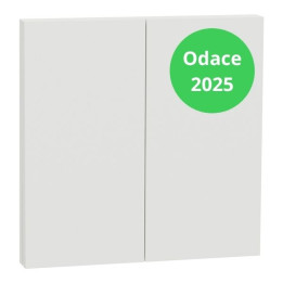 Schneider - Odace Intégral 2025 - Enjoliveur et plaque pour double va et vient ou poussoir - Blanc craie - Réf : S929222
