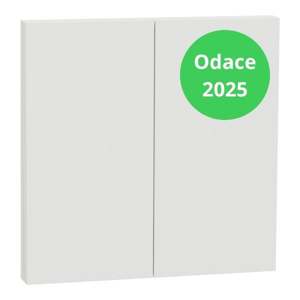 Schneider - Odace Intégral 2025 - Enjoliveur et plaque pour double va et vient ou poussoir - Blanc craie - Réf : S929222