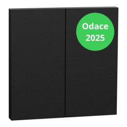 Schneider - Odace Intégral 2025 - Enjoliveur et plaque pour double va et vient ou poussoir - Noir onyx - Réf : S949222