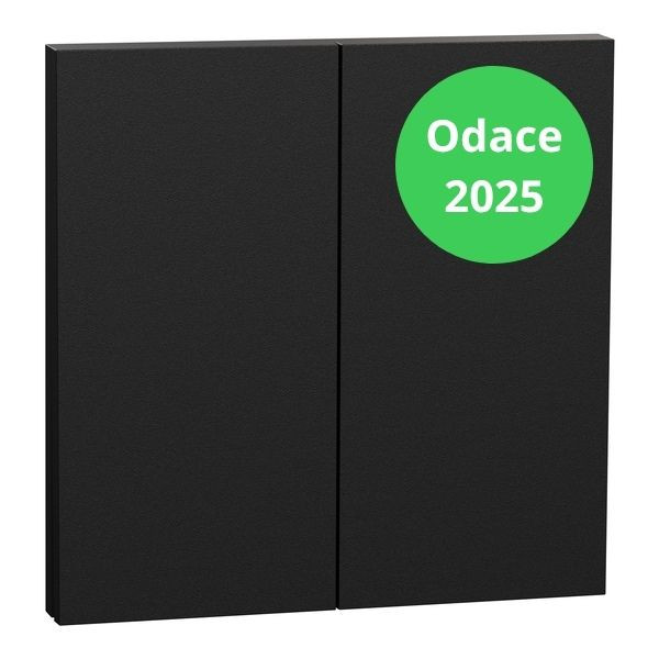 Schneider - Odace Intégral 2025 - Enjoliveur et plaque pour double va et vient ou poussoir - Noir onyx - Réf : S949222