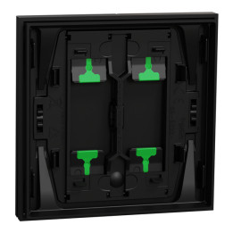 Schneider - Odace Intégral 2025 - Enjoliveur et plaque pour double va et vient ou poussoir - Noir onyx - Réf : S949222