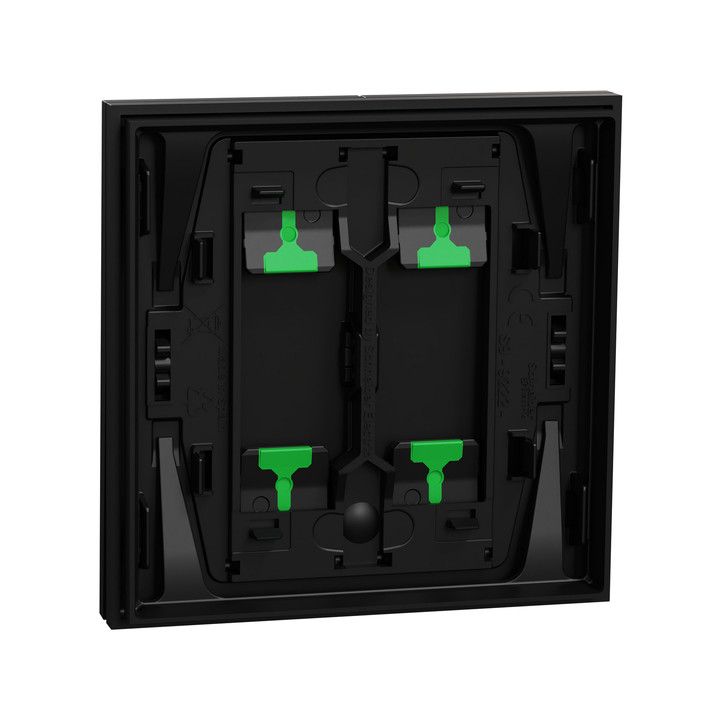Schneider - Odace Intégral 2025 - Enjoliveur et plaque pour double va et vient ou poussoir - Noir onyx - Réf : S949222