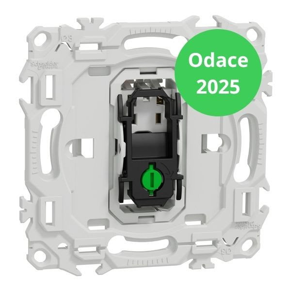 Schneider - Odace 2025 - Va et Vient ou Poussoir - Sans enjoliveur - 10AX - Blanc craie - Réf : S980204