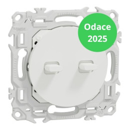 Schneider - Odace 2025 - Double va-et-vient ou poussoir à levier - 10AX - Blanc craie - Réf : S920213