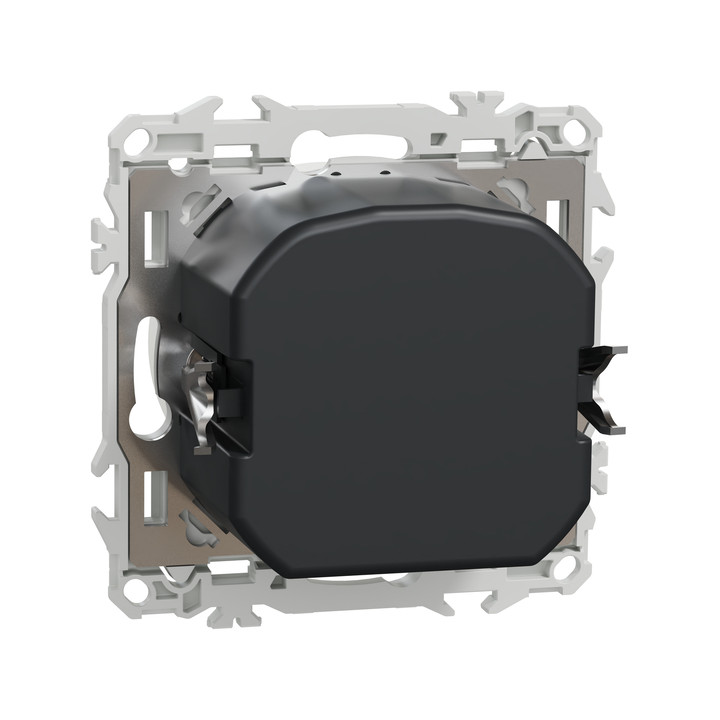 Schneider - Odace 2025 - Variateur de lumière universel 2 ou 3 fils - Rotatif - Blanc craie - Réf : S920519