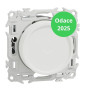 Schneider - Odace 2025 - Variateur de lumière universel 2 ou 3 fils - Rotatif - Blanc craie - Réf : S920519