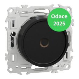 Schneider - Odace 2025 - Variateur de lumière universel 2 ou 3 fils - Rotatif - Noir onyx - Réf : S940519