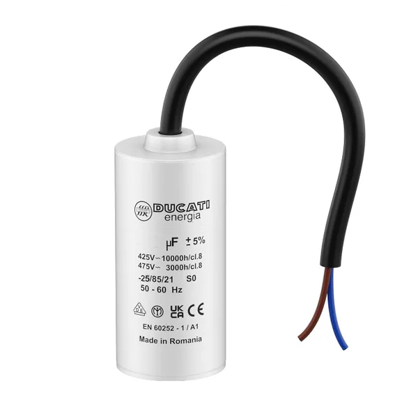 Ducati Energia - Condensateur pour moteur monophasé - 75 MF - ±5% - 450V - à câble - Réf : CDD CB 75