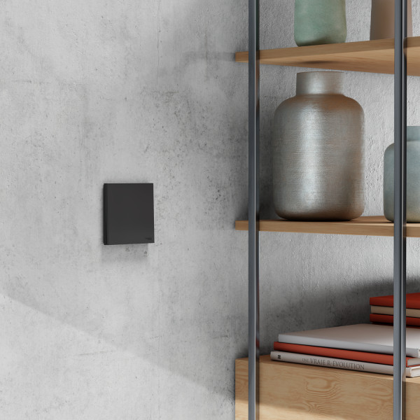 Schneider - Odace Intégral 2025 - Enjoliveur et plaque pour va et vient ou poussoir - Noir onyx - Réf : S949221
