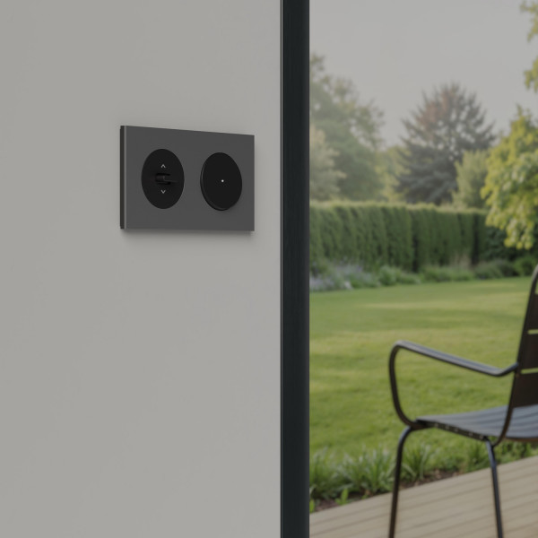 Schneider - Odace 2025 - Va-et-vient ou poussoir lumineux/témoin LED verte 0,15mA - 10AX - Noir onyx - Réf : S940263