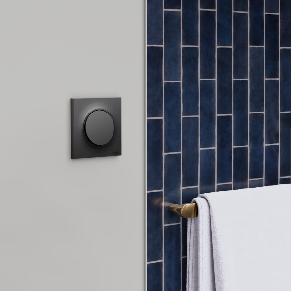 Schneider - Odace 2025 - Va-et-vient ou poussoir lumineux/témoin LED verte 0,15mA - 10AX - Noir onyx - Réf : S940263