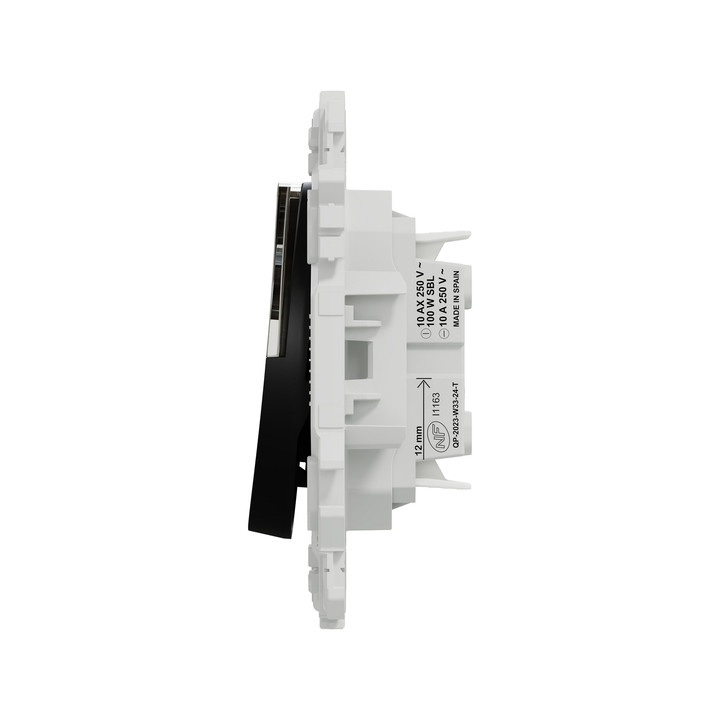 Schneider - Odace 2025 - Bouton poussoir porte-étiquette - symbole carillon - Noir onyx - Réf : S940246