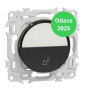 Schneider - Odace 2025 - Bouton poussoir porte-étiquette - symbole carillon - Noir onyx - Réf : S940246