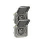 Legrand - Plexo L - Double prise 2P+T précâblée - 16A - 250V - composable - Gris - verticale - IP55/IK08 - Réf : 069563L