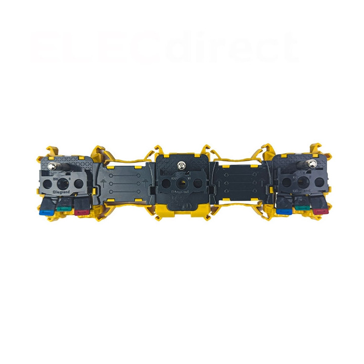Legrand - Plexo L - Triple prise précâblée 2P+T - 16A - 230V - composable - Anthracite - horizontale - IP55/IK07 - Réf : 069844L