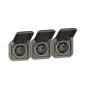 Legrand - Plexo L - Triple prise précâblée 2P+T - 16A - 230V - composable - Anthracite - horizontale - IP55/IK07 - Réf : 069844L